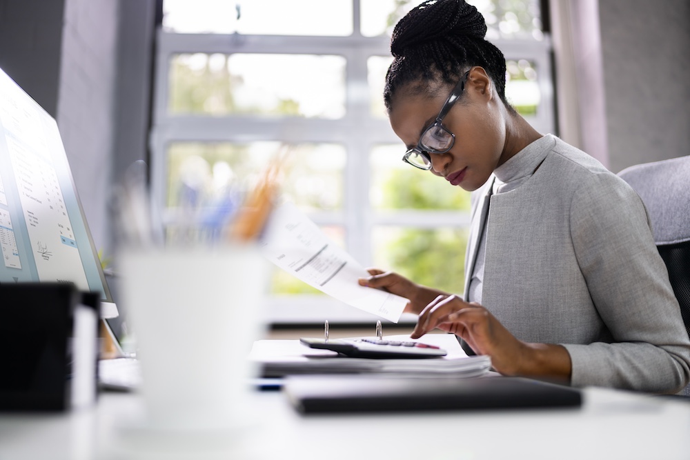 woman typing