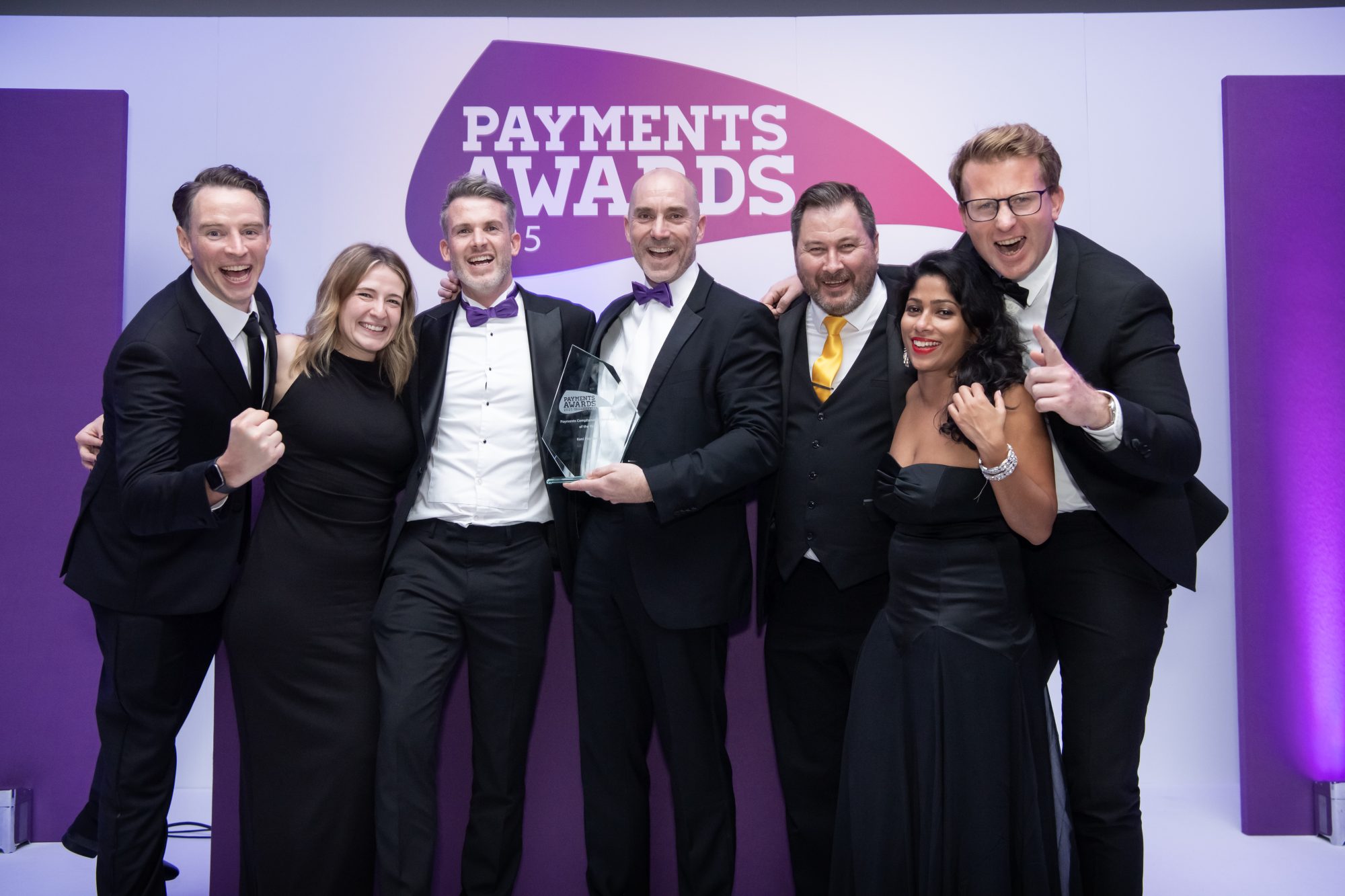 Kani Payments team receiving the Payments Compliance Technology of the Year award at the 2025 Payments Awards